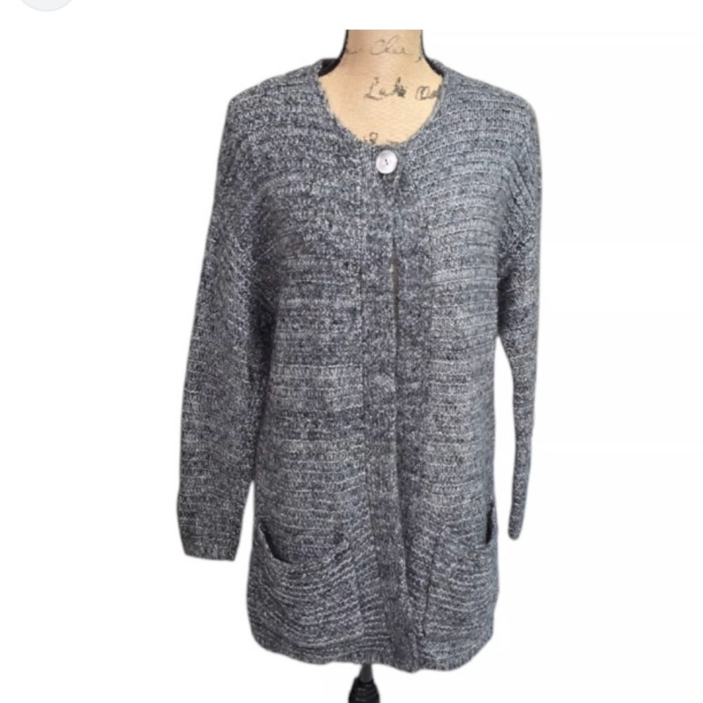 NWT - purejill Women’s Gray and Black Women's Cardigan - Size M